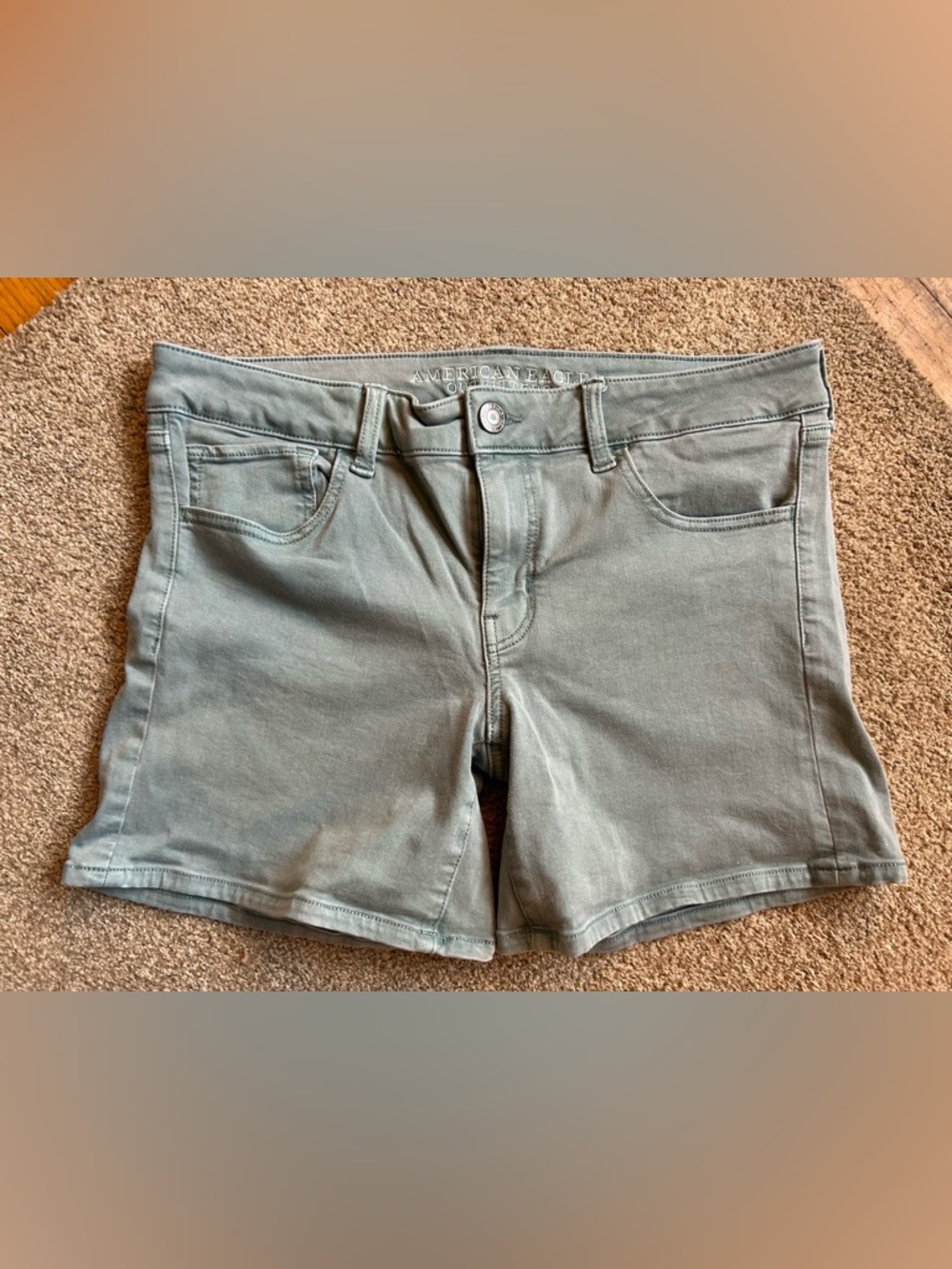 American Eagle Outfitters Olive Green Denim Shorts